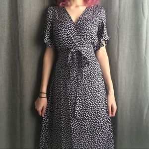 Polka dot wrap dress